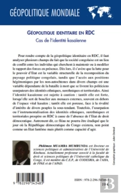 Géopolitique Identitaire En Rdc ; Cas De L'Identité Kasaïenne