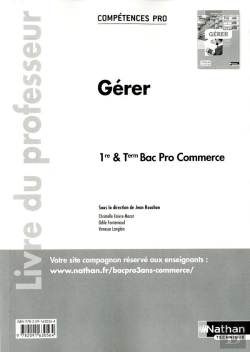 Bertrand.pt - Gérer - 1re/ Term Bac Procompétences Pro Livre Du Professeur