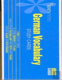German Vocabulary Sparknotes Study Cards