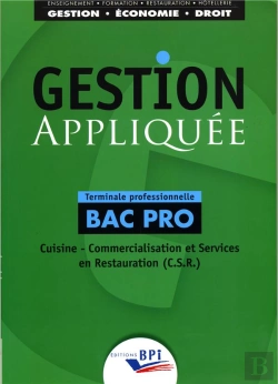 Bertrand.pt - Gestion Appliquée ; Terminale Professionnelle ; Bac Pro Cuisine, Commercialisation Et Services En Restauration