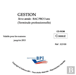 Bertrand.pt - Gestion ; Bac Pro Restauration ; 3e Année ; Corrigé