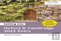 Getting Into Oxford And Cambridge 2022 Entry