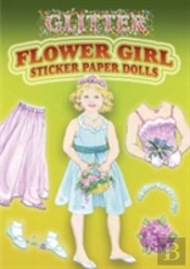 Glitter Flower Girl Sticker Paper Doll