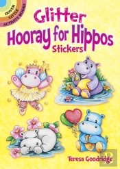 Glitter Hooray For Hippos Stickers