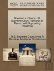 Goesaert V. Cleary U.S. Supreme Court Transcript Of Record With Supporting Pleadings