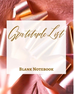 Bertrand.pt - Gratitude List - Blank Notebook - Write It Down - Pastel Rose Pink Gold Abstract Modern Contemporary Unique Luxury Fun