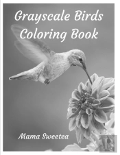 Grayscale Birds Coloring Book
