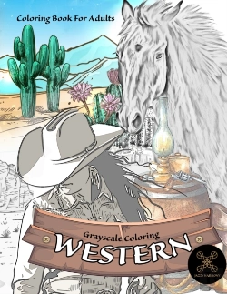 Bertrand.pt - Grayscale Coloring Western Coloring Book For Adults
