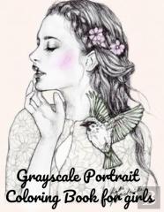 Grayscale Portrait Coloring Book For Girls