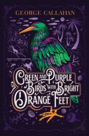 Green And Purple Birds With Bright Orange Feet