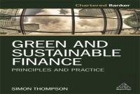 Green And Sustainable Finance