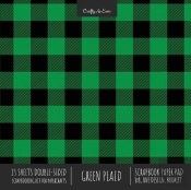 Green Plaid Scrapbook Paper Pad 8x8 Decorative Scrapbooking Kit For Cardmaking Gifts, Diy Crafts, Printmaking, Papercrafts, Check Pattern Designer Paper
