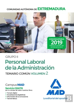 Bertrand.pt - Grupo Ii Personal Laboral De La Administración De La Comunidad Autónoma De Extremadura. Temario Comú