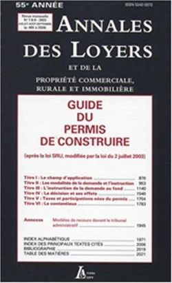 Bertrand.pt - Guide Du Permis De Construire ; Après La Loi Sru, Modifiée Par La Loi Du 2 Juillet 2003