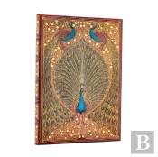 Hafizâ€™S Peacocks (Sangorski & Sutcliffe) Midi Lined Hardcover Journal (Elastic Band Closure)