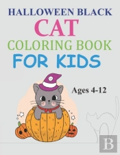 Halloween Black Cat Coloring Book For Kids Ages 4-12