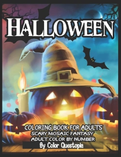 Bertrand.pt - Halloween Coloring Book For Adults - Adult Color By Number- Scary Mosaic Fantasy
