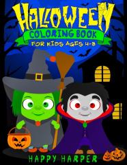 Halloween Coloring Book For Kids Ages 4-8