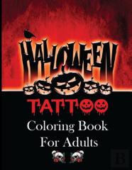 Halloween Tattoo Coloring Book For Adults