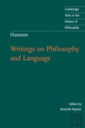Hamann: Writings On Philosophy And Language