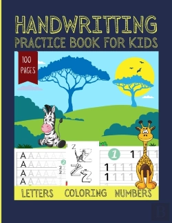 Bertrand.pt - Handwritting Practice Book For Kids 100 Pages Letters Coloring Numbers