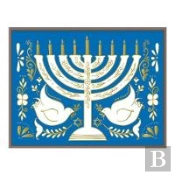 Hanukkah Menorah Embellished Notecards
