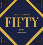 Happy 50th Birthday Guest Book (Hardcover)