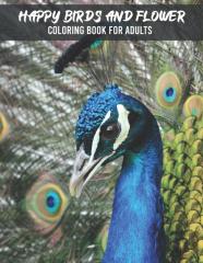 Happy Birds Flower Coloring Book