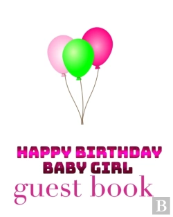 Bertrand.pt - Happy Birthday Balloons  Baby Girl Bank Page  Guest   Book