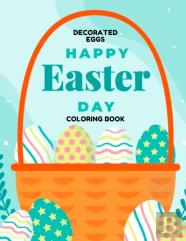 Happy Easter Day Decorated Eggs Coloring Book
