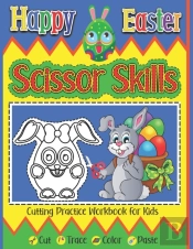 Happy Easter Scissor Skills Cutting Practice Workbook For Kids Cut Trace Color Paste