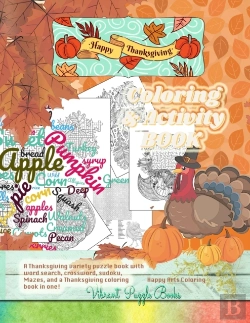 Bertrand.pt - Happy Thanksgiving Adult Coloring & Activity Book. A Thanksgiving Variety Puzzle Book With Word Search, Crossword, Sudoku, Mazes, And A Thanksgiving Coloring Book In One!