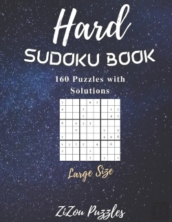 Bertrand.pt - Hard Sudoku Book 160 Puzzles With Solutions Large Size Puzzle Lover Amazing For Fun Challenge Trips Vacation Free Time Promotes Thinking Skill Brain Cells Keeps Mind Sharp Improves Memory