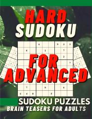 Hard Sudoku Book For Adults