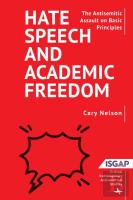 Hate Speech And Academic Freedom
