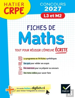 Bertrand.pt - Hatier Crpe ; Fiches De Maths ; L3 Et M2 ; Tout Pour Réussir L'Épreuve Écrite (Édition 2027)