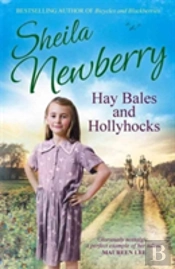 Hay Bales And Hollyhocks