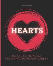 Hearts Relaxing Zentangle Coloring Book For Adults
