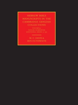 Bertrand.pt - Hebrew Bible Manuscripts In The Cambridge Genizah Collections: Volume 3, Taylor-Schechter Additional Series 1-31