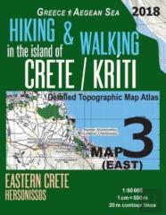 Hiking & Walking In The Island Of Crete/Kriti Map 3 (East) Detailed Topographic Map Atlas 1