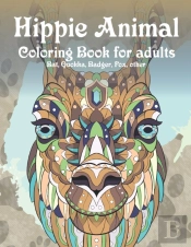 Hippie Animal - Coloring Book For Adults - Bat, Quokka, Badger, Fox, Other