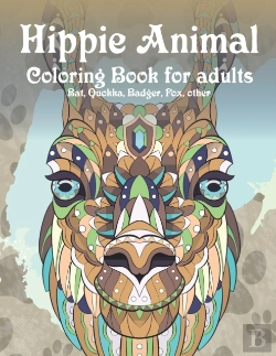 Bertrand.pt - Hippie Animal - Coloring Book For Adults - Bat, Quokka, Badger, Fox, Other
