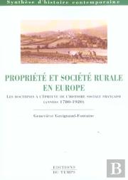 Histoire Capes/Agregation; Propriete Et Societe Rurale En Europe