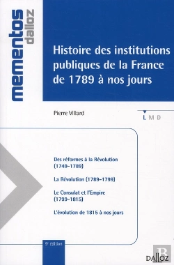 Bertrand.pt - Histoire Des Institutions Publiques De La France De 1789 À Nos Jours (9e Édition)