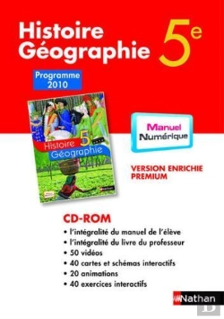Bertrand.pt - Histoire-Géographie ; 5ème ; Cd-Rom Du Manuel Numérique Enrichi Premium (Édition2010)