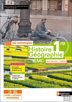 Bertrand.pt - Histoire-Géographie - Emc - 1re Enseignement Commun - Voie Technologique - Éd. 2025 - Livre + Licence