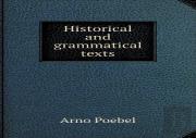 Historical And Grammatical Texts