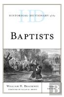 Historical Dictionary Of The Baptists