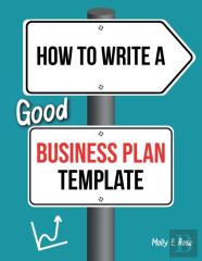 How To Write A Good Business Plan Template