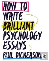 How To Write Brilliant Psychology Essays